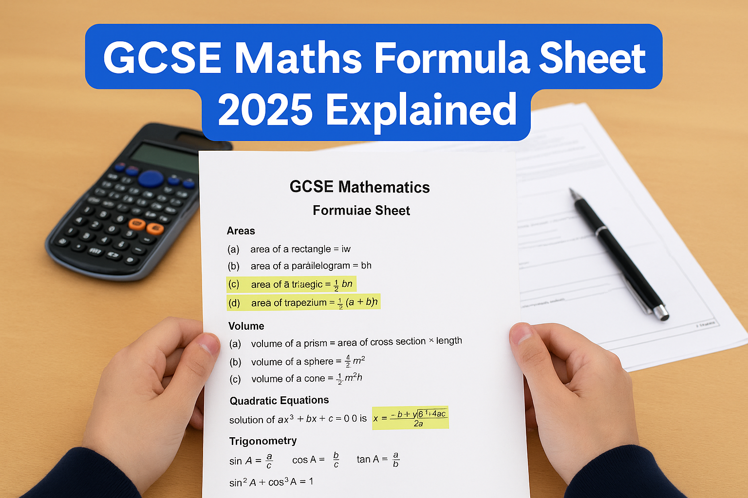 GCSE Maths Formula Sheets