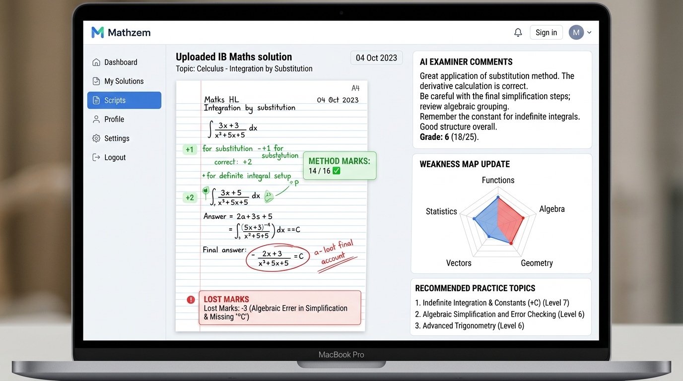 AI Feedback Improves IB Math Method
