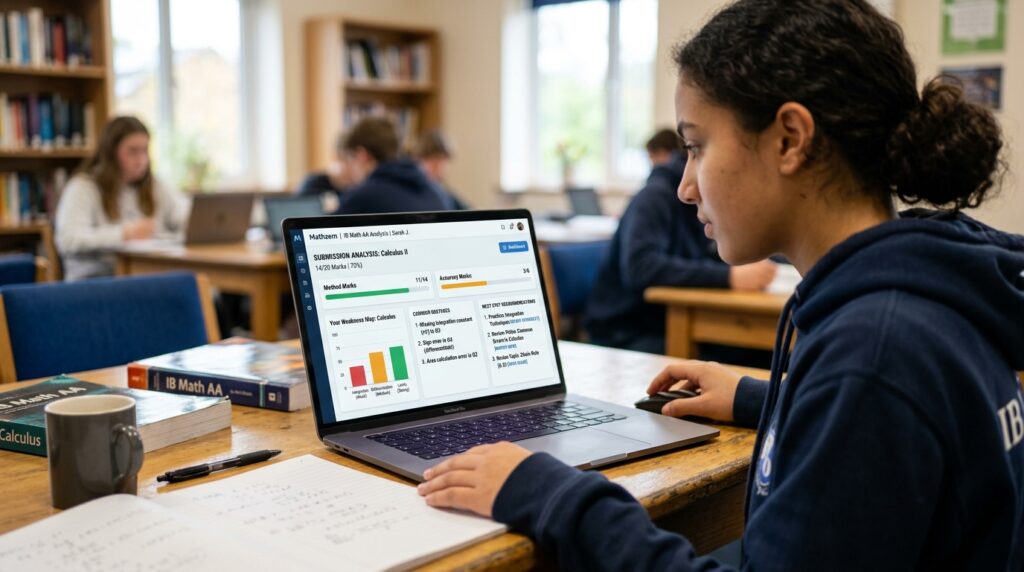 AI Feedback Improves IB Math Method