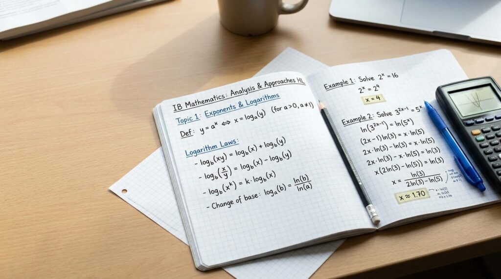 IB Maths AA HL logarithms and exponentials